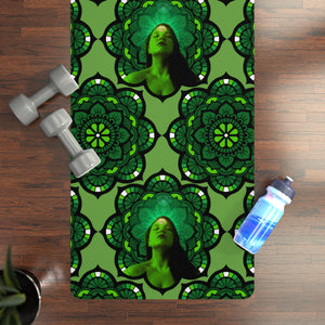 The Green Mandala Rubber Yoga Mat