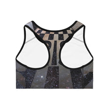 Load image into Gallery viewer, Checkered Space Sports Bra (AOP)