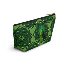 Load image into Gallery viewer, Green Mandala Accessory Pouch w T-bottom
