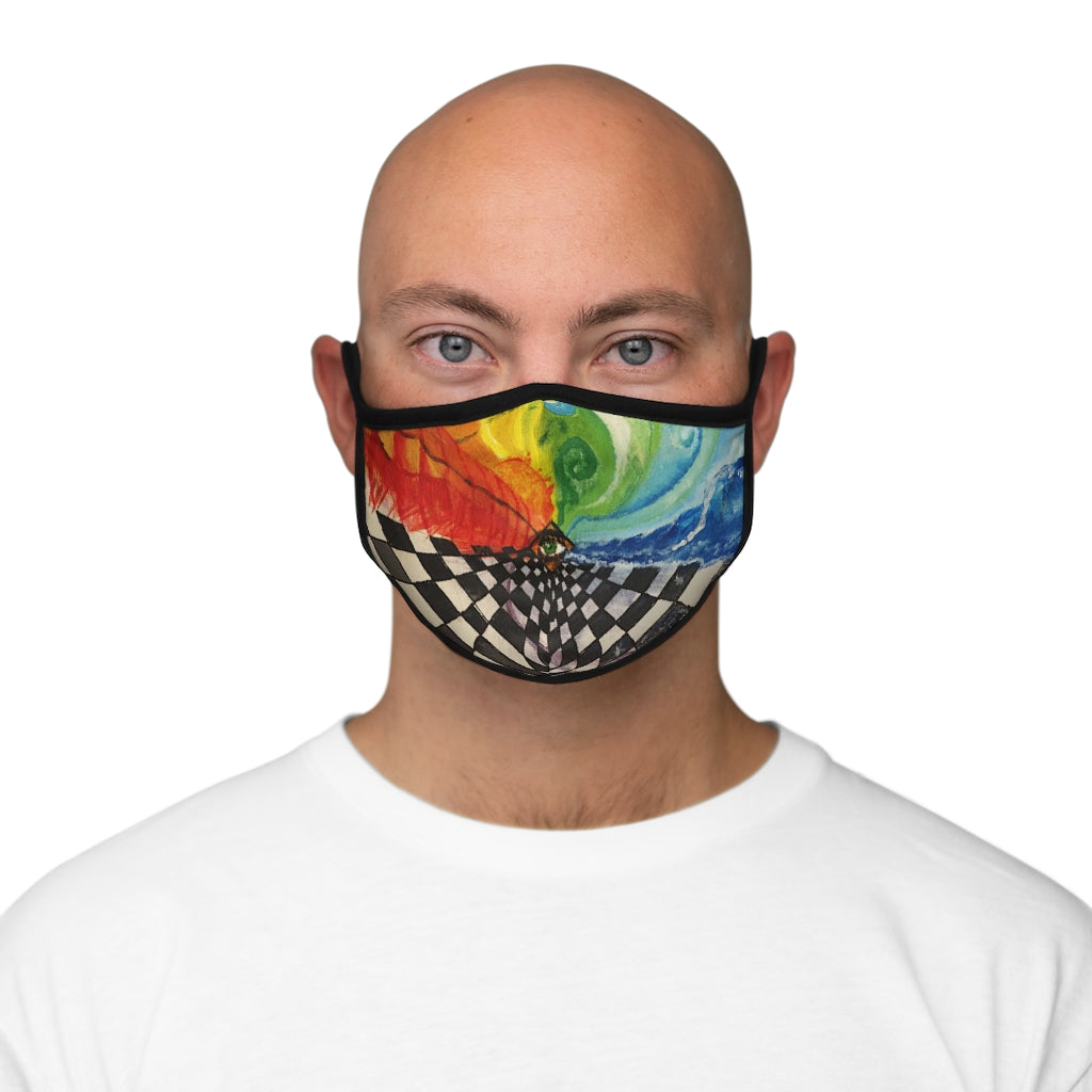 Mind Grid Fitted Polyester Face Mask freeshipping - The Art of Eye Rise